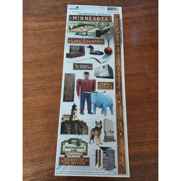 Minnesota Cardstock Stickers Scrapbooking Travel‎ Souvenirs Lake Country USA - Picture 1 of 2